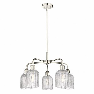 Bridal Veil - 5 Light Stem Hung Chandelier In Art Deco Style-14.5 Inches Tall and 23 Inches Wide - 1 of 1