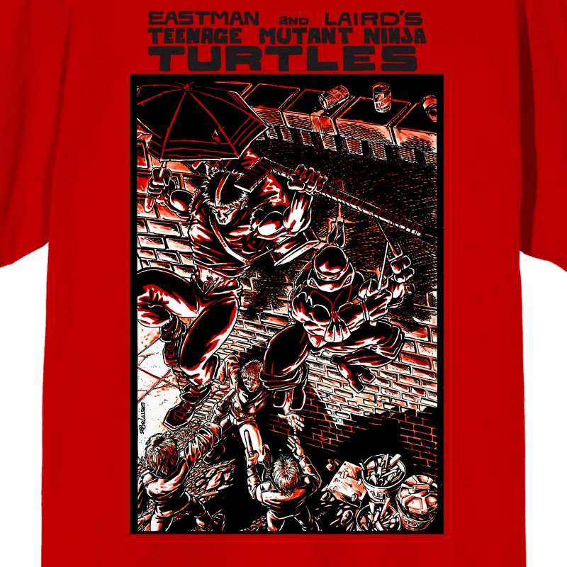 TMNT Comic Origins Casey Jones & Raphael Comic Art Crew Neck Short Sleeve Red Men's T-shirt, 2 of 4