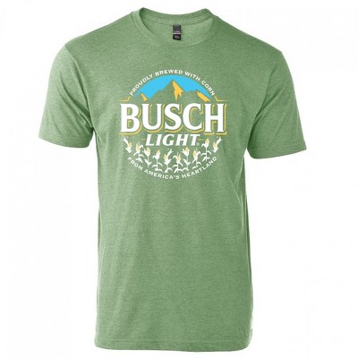 Mens Busch Light Beer Proudly Brewed with Corn Circle Logo T-Shirt