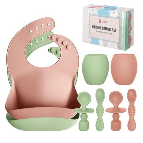 Baby Silicone Feeding Set Baby Led Weaning Utensils, Silicone Bibs,  Infant Feeding Cups Toddlers Smooth Material For Practical Eating, Set Of  Target