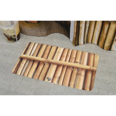 Evideco French Home Goods Bathroom Rug Memory Foam Mat The Island Print Beige 30"L x 18"W