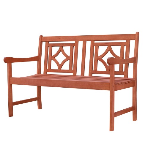 Malibu Hardwood Eucalyptus Outdoor Patio Bench Tan Vifah Target