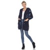 Women's Hooded Open Front High Pile Fleece - White Mark - 2 of 4