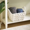 Angel Sar Medium White Woven Rope Storage Basket, Decorative Basket with Handles, 14.3x11x9 Inch - 4 of 4
