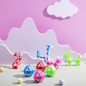 Joyfy 28 Packs Valentine's Day Cards with Snake Twist Toys | Magic Puzzle Fidget Toys for Stress Relief - 1 of 4