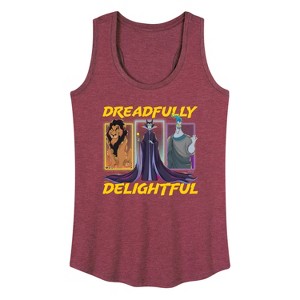 Women's - Disney Villains - Dreadlfully Delightful Scar Maleficent Hades Graphic Racerback Tank - 1 of 4