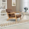 Mid Century Modern Lounge Chair with Upholstered Seat and Wood Frame, Accent Armchair for Living Room, Bedroom or Reading Nook-Tanpinhause - 2 of 4