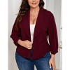 Whizmax Women Plus Size Casual Blazer Open Front Long Sleeve Work Office Cardigan Jackets - 2 of 4
