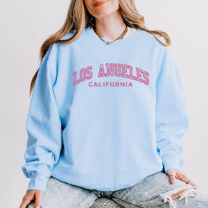 Simply Sage Market Embroidered Los Angeles CA Lightweight Garment Dyed Sweatshirt - 1 of 4
