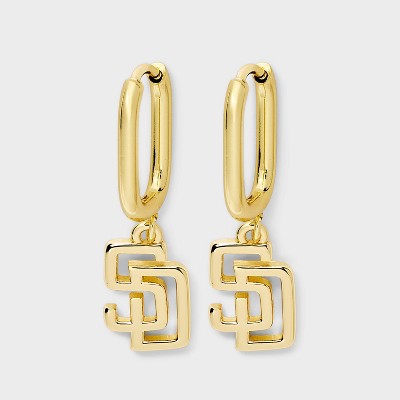 Bijoux Sport by Luv Aj MLB Gold Logo Huggie Earrings