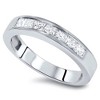 Pompeii3 1 Ct Princess Cut Channel Set Diamond Wedding Ring 14K White Gold - 4 of 4