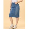 INSPIRE CHIC Women's Casual High Waist Back Slit Short Denim Skirts - image 3 of 4