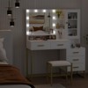 Makeup Vanity with Lights in 3 Colors, Vanity Table with Charging Station of 2 USB Ports and Outlets - 3 of 4