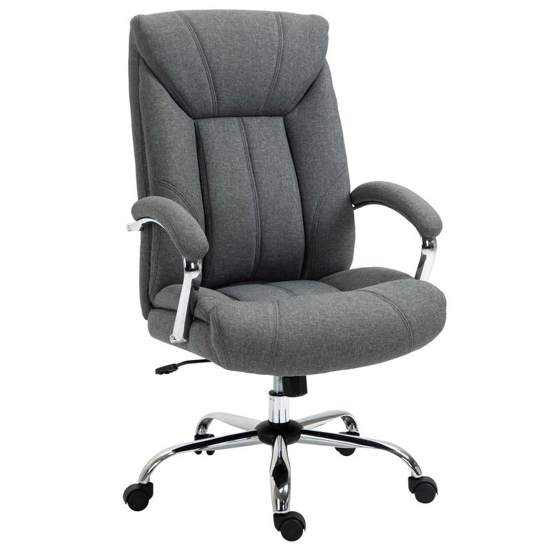 Vinsetto High Back Home Office Chair, Computer Desk Chair with Lumbar Back Support and Adjustable Height, gray, 1 of 8