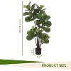 Acekool 4FT Faux Fiddle Leaf Fig Tree – Realistic Indoor Plant with 72 Silk Leaves & Weighted Black Pot for Home/Office Decor - 2 of 4