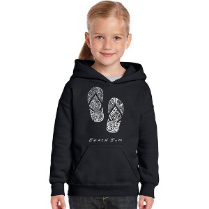 LA Pop Art Girl's Word Art Hooded Sweatshirt - BEACH BUM - 1 of 4