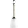 Progress Lighting, Gather, 1-Light Mini-Pendant, Antique Bronze, Etched Glass Shade - 2 of 2