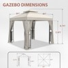 EAGLE PEAK 8'x8'Double Roof Outdoor Patio Gazebo with Mesh Netting - 2 of 4