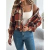 Women's Corduroy Long Sleeve Jacket Collared Button Down Casual Work Blazer Coat (Plaid Jackets: Flannels) - 2 of 4