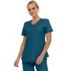 Medichic Scrubs Women's V-Neck Notch Fashion Stretch Scrub Top with Two Pockets, Flex Easy Care Fabric - 3 of 4
