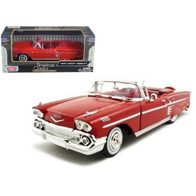 1958 Chevrolet Impala Red 1/24 Diecast Model Car by Motormax