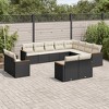 vidaXL Garden Sofa Set Black PE rattan 12 Piece UV-resistant materials - 2 of 4