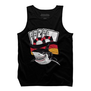 Men's Design By Humans Shark Poker Player, Are You Ready By rasok Tank Top - 1 of 2