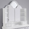 3pc Anza Multi Storage Vanity Set With Tri Fold Mirror And Stool