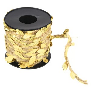 Unique Bargains Jungle Wedding Party Home Garden Decor Burlap Leaf Ribbon Jute Twine Artificial Vine - 1 of 4