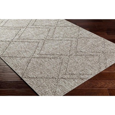 Gray Geometric Hand-knotted Synthetic Fur Rug 2'3" x 3'9"