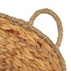 Round Handwoven Water Hyacinth and Seagrass Basket with Handles, Natural - 4 of 4