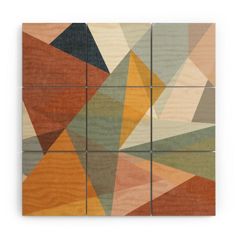 Little Arrow Design Co modern triangle mosaic multi Wood Wall Mural - Society6 - image 1 of 2