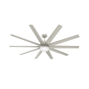 Hunter 72" Overton Lighted Ceiling Fan Matte Nickel Finish - 10 Blades, Whisper Quiet, Energy Efficient, Damp Rated - 1 of 1