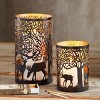 TAG Forest Luminary Small Black Iron Candle Holders for Pillar, Tealight & Votive Candles - 4" x 4" x 6" - Christmas Decor - 2 of 2