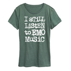 Women's - Instant Message - I Still Listen To Emo Music Short Sleeve Graphic T-Shirt - 1 of 4