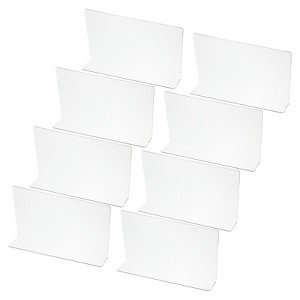 Unique Bargains Acrylic Smooth L-Shaped Bedroom Kitchen Office Shelf Dividers 8 Pcs - 1 of 4