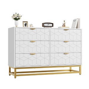 Whizmax Modern Dresser w/ Metal Legs & Wide Drawers - Large Storage Chest for Bedroom, Living Room - 1 of 4