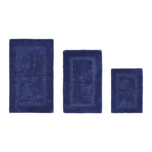 Lux Premium 100% Cotton  Ultra-Soft Tufted Solid Reversible 3 Piece Bath Rug Set, Water-Absorbent, Durable, Machine Washable Bathroom Rug - 1 of 4