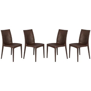 LeisureMod Mace Modern Plastic Dining Side Chair for Indoor and Outdoor, Set of 4 - 1 of 4