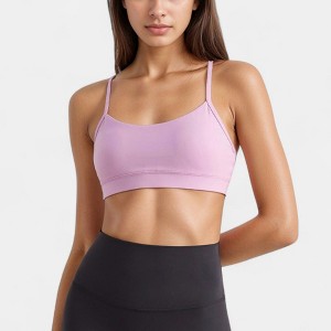 Anna-Kaci Active Women's Scoop Neck Sports Bra Top with Adjustable Thin Straps and Seamless Lightweight Fabric - 1 of 4