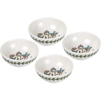 Portmeirion Botanic Garden Small Low Bowls, Set of 4 - Forget-Me Not Floral Motif,3.75 Inch