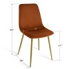 Haven90+Bingo 5-Piece Round-Shaped Dining Table Set With 4 Velvet Upholstered Chairs Gold Legs -Maison Boucle‎ - 4 of 4