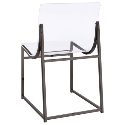 Adino Clear Acrylic and Black Nickel Side Chairs Set of 2