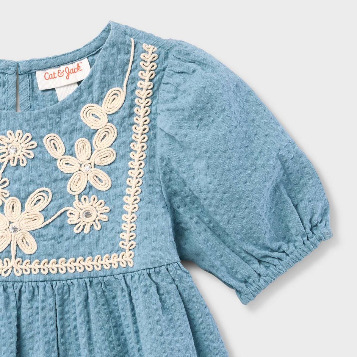 Baby & Toddler Girls' Floral Cording Short Sleeve Dress - Cat & Jack™ - thumbnail 4