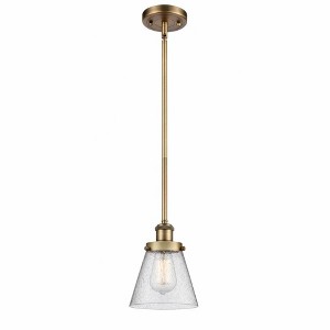 Cone - 1 Light Stem Hung Mini Pendant In Industrial Style-9 Inches Tall and 6 Inches Wide - 1 of 1