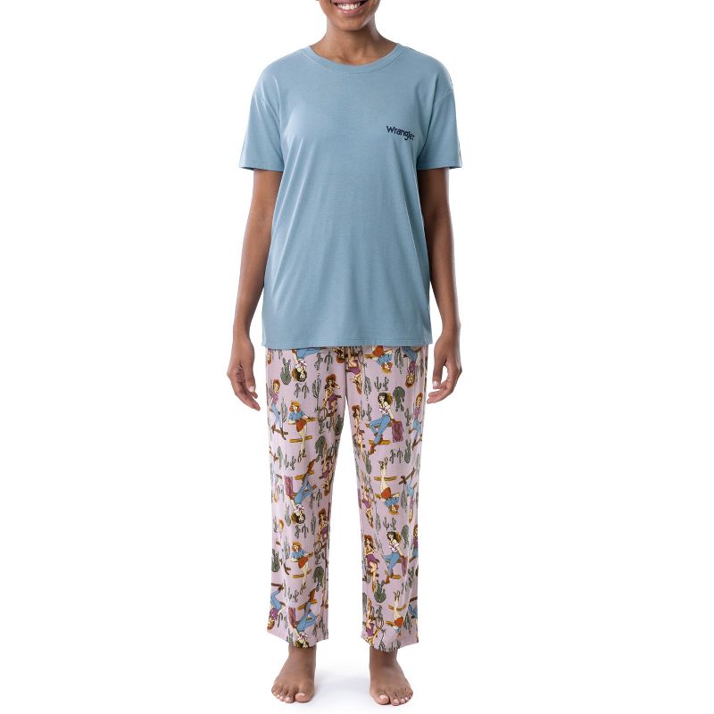 Wrangler Women's and Women's Plus Short Sleeve Pajama Set, 1 of 5