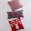 Villa Lugano Sleigh Bells Gray Deer Textured Red Tassel Pillow - Levtex Home - image 2 of 4