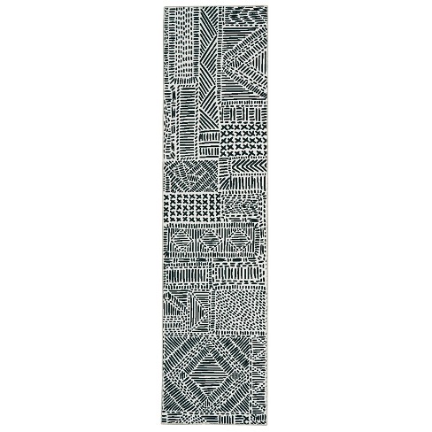 2'x8' Washable Cayden Rug Ivory/black - Linon : Target