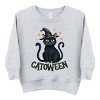The Juniper Shop Catoween Cat Toddler Sweatshirt - 2T - Heather Grey - 2 of 4