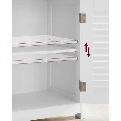 White MDF Living Room Cabinet with Adjustable Shelving